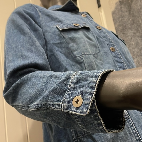 J Jill DENIM WOMENS Large Petite Button Up 100% Cotton Slip On Jean Jackets - Picture 6 of 16